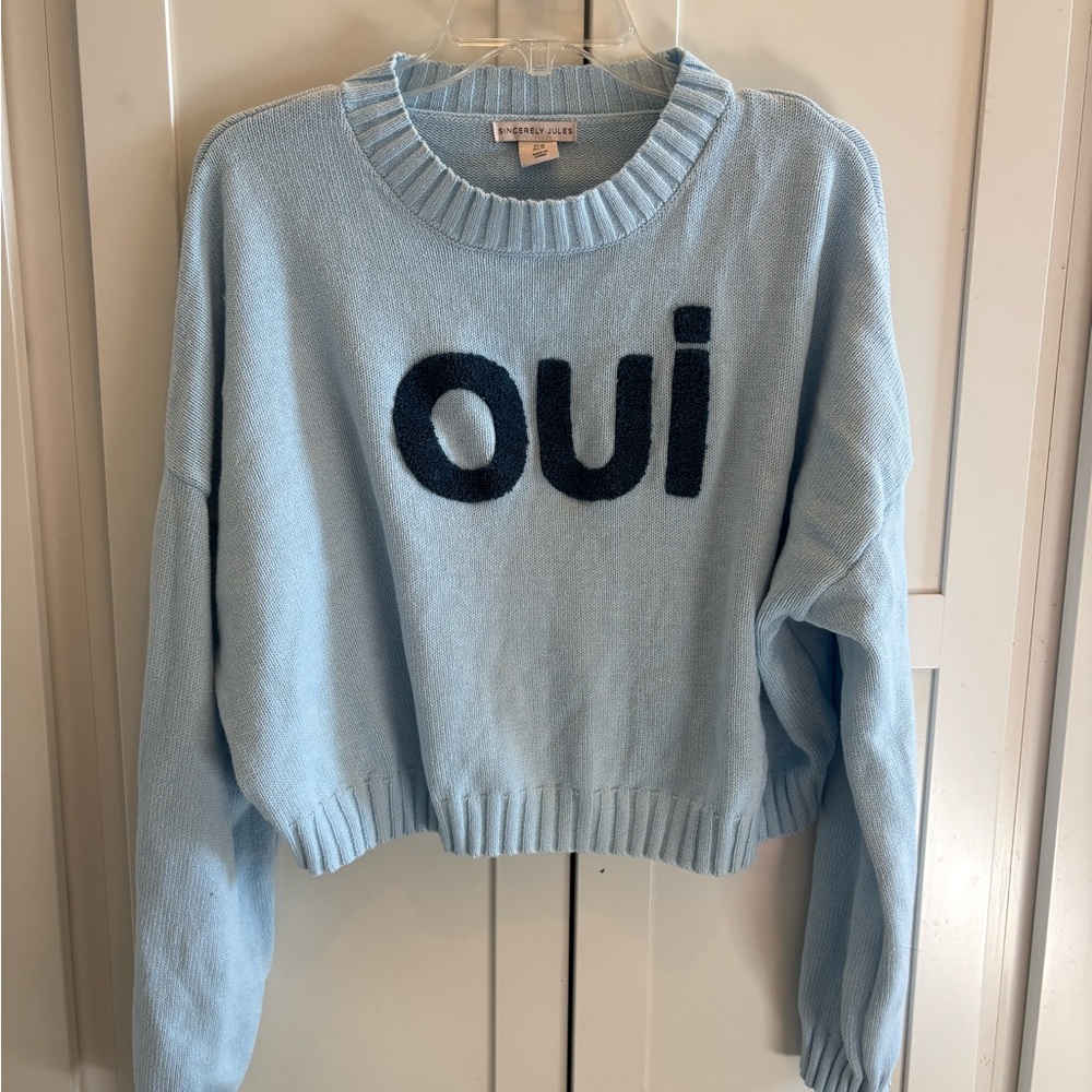 Sincerely Jules Light Blue Sweater Oui women’s medium